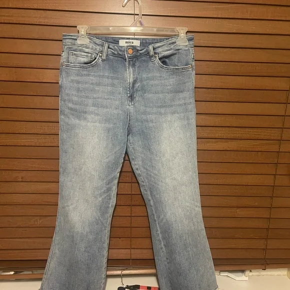 Mica Light Blue Cropped Jeans. High Rise Cropped flare - Picture 2 of 9